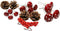 HBX Deco - Paddestoel plus denappel plus bes o/w rood