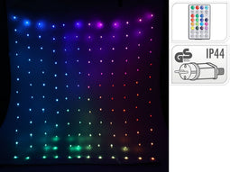 Nampook - Gordijn verlichting 144led rgb kerstversiering
