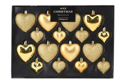 Nampook - Kerstbal heart 8x 65/45 mm goud