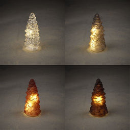 Luca - Boom 10 led bruin l.bruin wit grijs 4 assorti battery operated PDQ - h21,5xd9,5cm