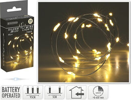 Nampook - Batterij verlichting koopman zilveroodraad 20led warm wit
