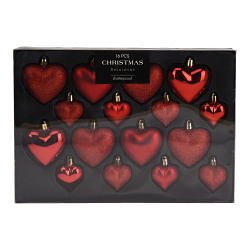 Nampook - Kerstbal heart 8x65/8x45 mm roo