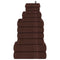 12-delige Handdoekenset 360 g/m 100% katoen bruin