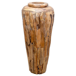 Decoratievaas 40x80 cm massief teakhout