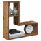 Wandschappen kubus 2 st 50x15x50 cm bewerkt hout oud houtkleur