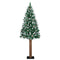 Kerstboom met echt hout en sneeuw smal 210 cm groen