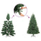 Kerstboom met echt hout en sneeuw smal 210 cm groen
