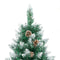 Kerstboom met echt hout en sneeuw smal 210 cm groen