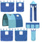 Gordijnen voor hoogslaper met tunnel en toren blauw