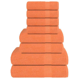 8-delige Handdoekenset 360 g/m 100% katoen oranje