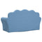 Kinderbank 2-zits zacht pluche blauw