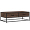 Salontafel 100x50x35 cm bewerkt hout en metaal bruin eikenkleur
