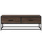 Salontafel 100x50x35 cm bewerkt hout en metaal bruin eikenkleur