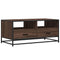 Salontafel 100x50x45 cm bewerkt hout en metaal bruin eikenkleur