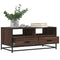 Salontafel 100x50x45 cm bewerkt hout en metaal bruin eikenkleur