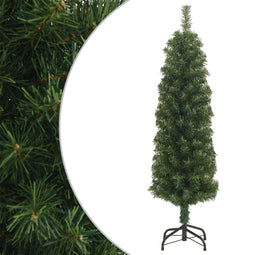 Kunstkerstboom met standaard smal 120 cm PVC groen