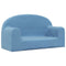 Kinderbank 2-zits zacht pluche blauw