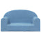 Kinderbank 2-zits zacht pluche blauw