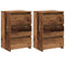 Nachtkastjes 2 st 40x35x62,5 cm bewerkt hout oud houtkleurig