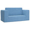 Kinderslaapbank 2-zits zacht pluche blauw