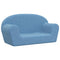 Kinderbank 2-zits zacht pluche blauw