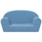 Kinderbank 2-zits zacht pluche blauw