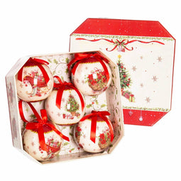 Kerstballen Multicolour Papier Polyfoam 7,5 x 7,5 x 7,5 cm (5 Stuks)