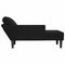 Chaise longue met kussen en rechterarmleuning fluweel zwart