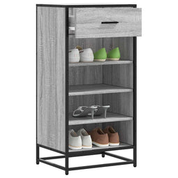 Schoenenrek 48x38x97,5 cm bewerkt hout grijs sonoma eikenkleur