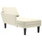 Chaise longue met kussen&rechterarmleuning fluweel crmekleurig
