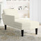 Chaise longue met kussen&rechterarmleuning fluweel crmekleurig