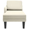 Chaise longue met kussen&rechterarmleuning fluweel crmekleurig