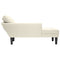 Chaise longue met kussen&rechterarmleuning fluweel crmekleurig