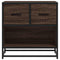 Nachtkastje 60x31x60 cm bewerkt hout en metaal bruin eikenkleur