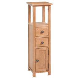 Hoekkast 26x26x94 cm massief eikenhout
