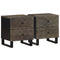 Nachtkastjes 2 st 40x33x46 cm massief mangohout zwart