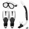 Duikbril met Snorkel en Zwemvliezen AquaSport Zwart Volwassenen (2 Stuks)