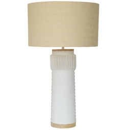 Bureaulamp Home ESPRIT Linnen Keramisch 46 x 46 x 77 cm