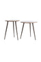 Light&living Bijzettafel S/2 Ø41x49+Ø48x53 cm ZECA rood travertin+d bruin