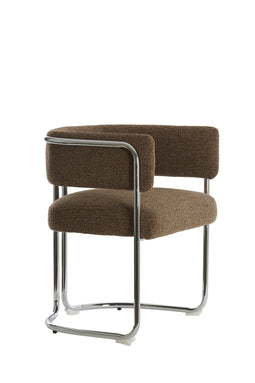 Light&living Eetkamerstoel 56x52x72 cm ADANTE donker bruin+chroom