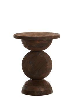 Light&living Bijzettafel Ø40x50 cm MIRTO hout mat donker bruin