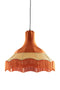 Light&living Hanglamp Ø50x44,5 cm MIZIA velvet oranje+webbing naturel