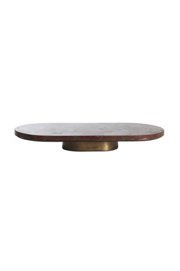 Light&living Schaal op voet 50x24x6 cm BELO rood agaat+antiek brons