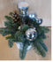 Warentuin Natuurlijk - Kerststukje 'Kiev' simpel in hoge pot 30 cm hoog kleur wit-zilver met een...