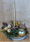 Warentuin Natuurlijk - Kerststukje 'Praha' houten schijf dia. 30 cm gouden tinten met thee licht...