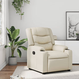 Fauteuil verstelbaar kunstleer crmekleurig