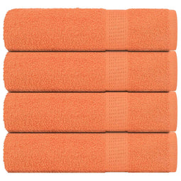 Douchehanddoeken 4 st 70x140 cm 360 g/m 100% katoen oranje