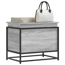 Opbergbox met deksel 60x40x51,5 cm bewerkt hout grijs sonoma