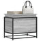 Opbergbox met deksel 60x40x51,5 cm bewerkt hout grijs sonoma