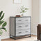 Dressoir 68x35x76 cm bewerkt hout en metaal grijs sonoma